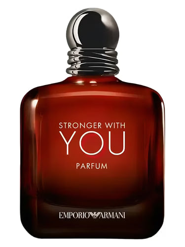 Emporio Armani Stronger With You odlewka ciemnoczerwony flakonik perfum z metalową nakrętką