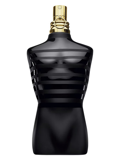 Jean Paul Gaultier Le Male Le Parfum odlewka perfumu w czarnej butelce w kształcie torsu męskiego
